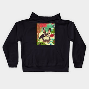 Vintage Save Rabbit Autumn Season Lop Eared Bunny Wild Rabbits Activist Kids Hoodie